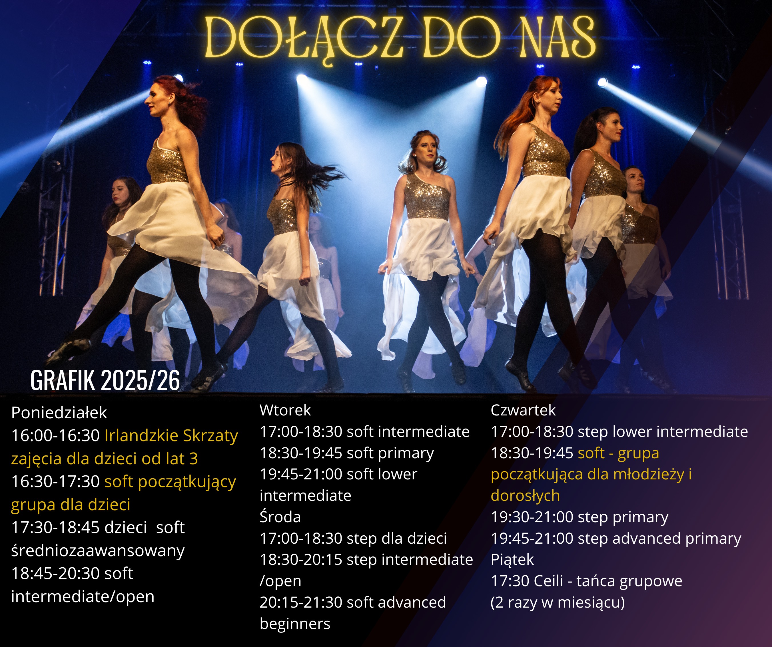 Grafik tańca irlandzkiego w Warszawie